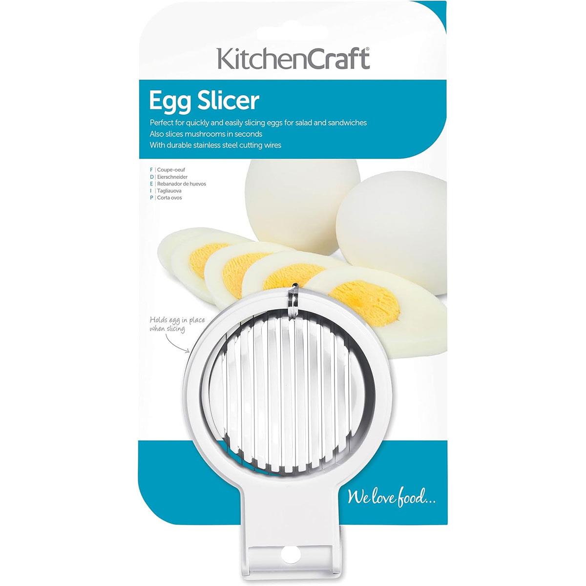 KitchenCraft Egg Slicer Multifunctional Egg Cutter Heavy-Duty Plastic Stainless Steel Wires White 12 x 9 x 4 cm - Image 4