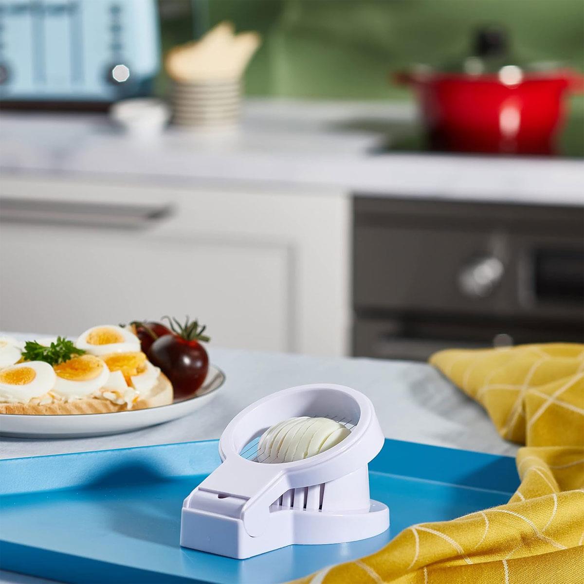 KitchenCraft Egg Slicer Multifunctional Egg Cutter Heavy-Duty Plastic Stainless Steel Wires White 12 x 9 x 4 cm - Image 9