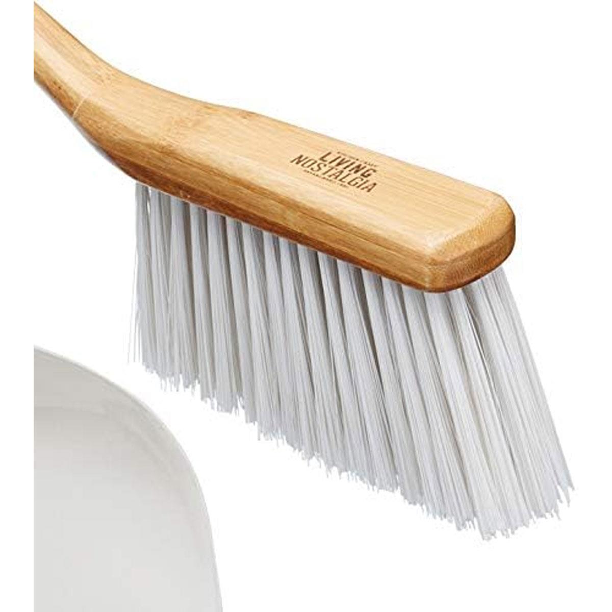 KitchenCraft Living Nostalgia Dustpan and Brush Set Grey Metal Dustpan Bamboo Handle PET Bristles Hanging Cord - Image 5
