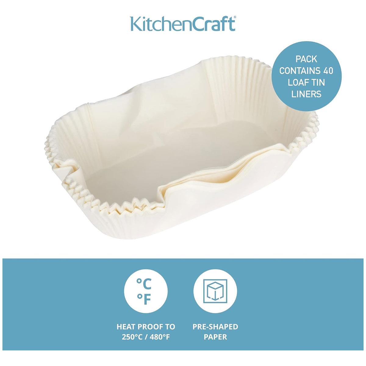 KitchenCraft 2lb Loaf Tin Liners Non-Stick Paper White Pack of 40 - Image 4