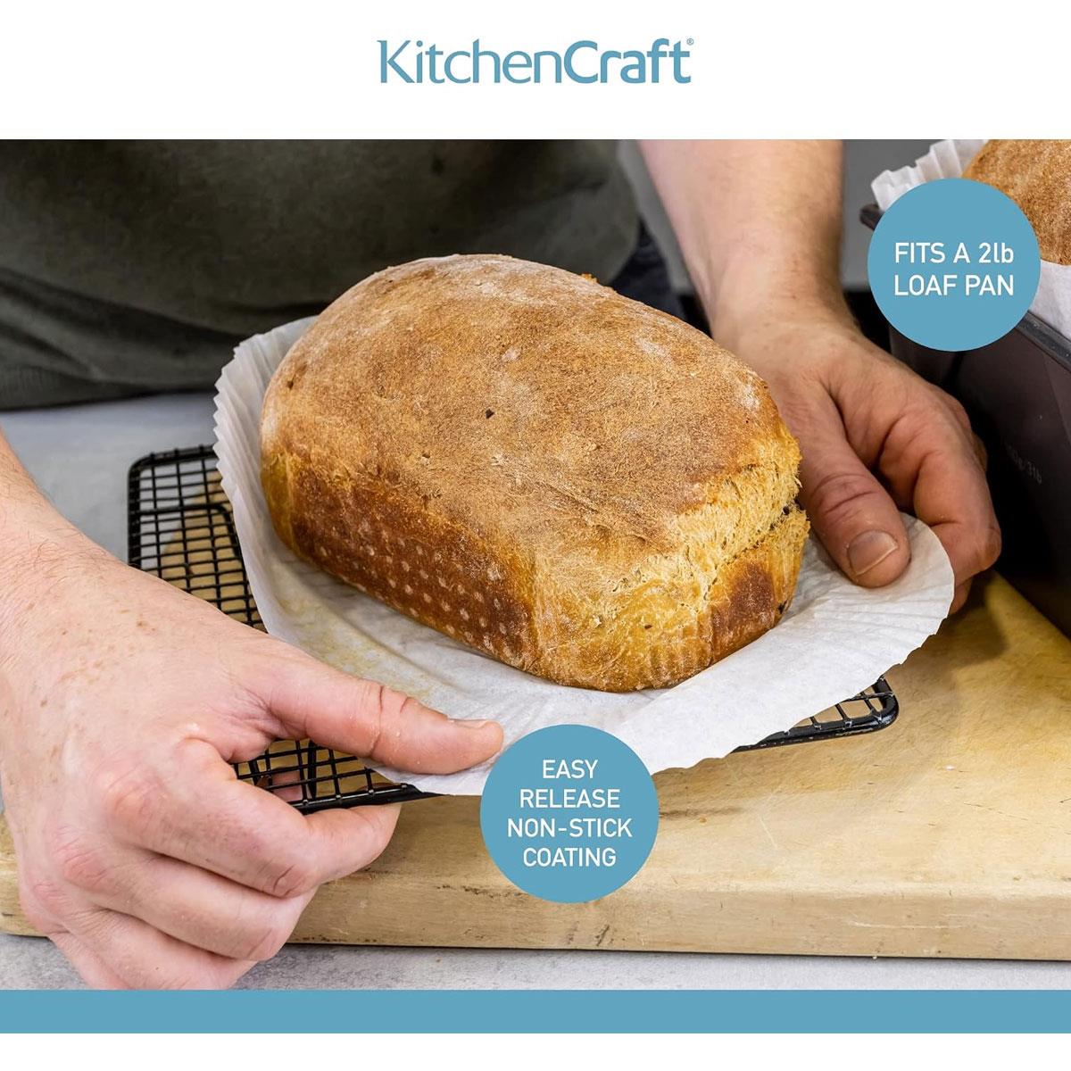 KitchenCraft 2lb Loaf Tin Liners Non-Stick Paper White Pack of 40 - Image 5