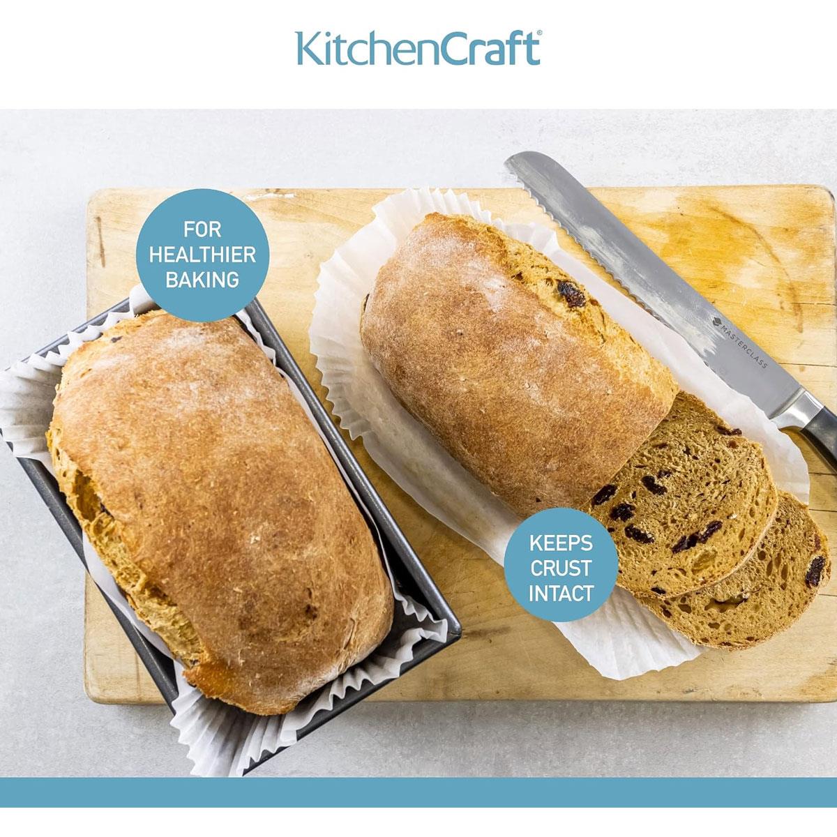 KitchenCraft 2lb Loaf Tin Liners Non-Stick Paper White Pack of 40 - Image 6