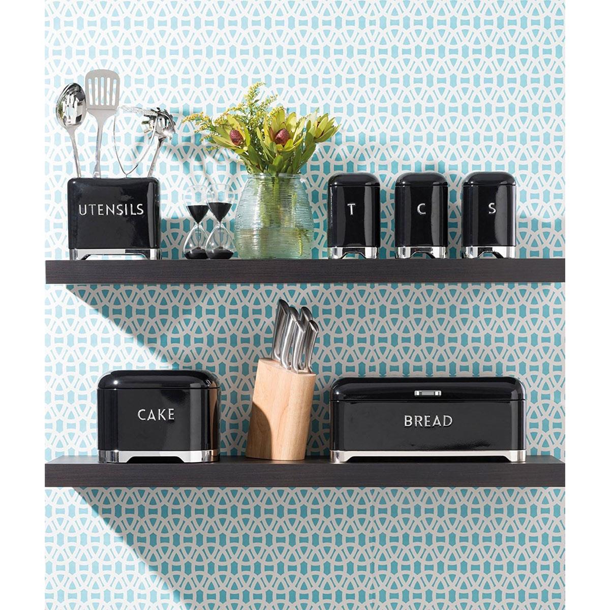 KitchenCraft Lovello Utensil Holder Retro Carbon Steel Caddy Midnight Black 20 x 10 x 16 cm - Image 2