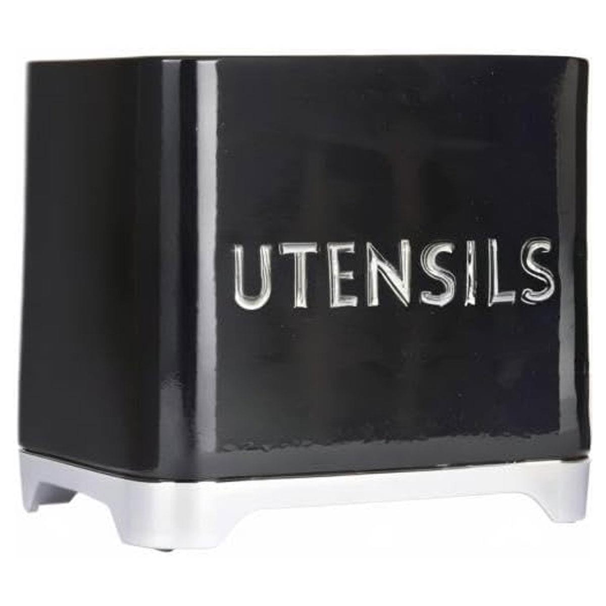 KitchenCraft Lovello Utensil Holder Retro Carbon Steel Caddy Midnight Black 20 x 10 x 16 cm - Image 3