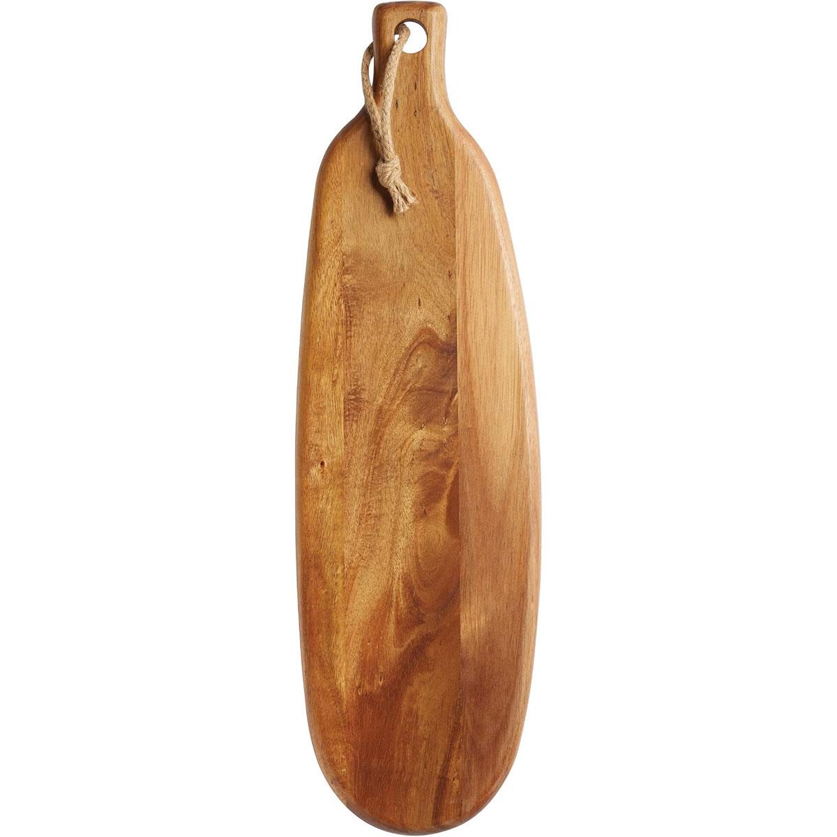 KitchenCraft MasterClass Acacia Wood Serving Paddle Board for Antipasti Cheese & Bread Brown 60 x 17.5 cm