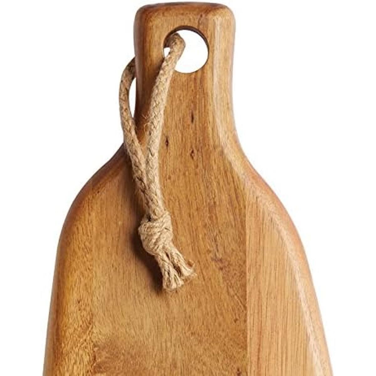 KitchenCraft MasterClass Acacia Wood Serving Paddle Board for Antipasti Cheese & Bread Brown 60 x 17.5 cm - Image 2