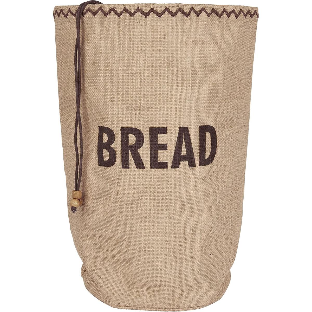 KitchenCraft Natural Elements Bread Storage Bag Jute & Cotton Drawstring Brown 34 x 17 x 42 cm