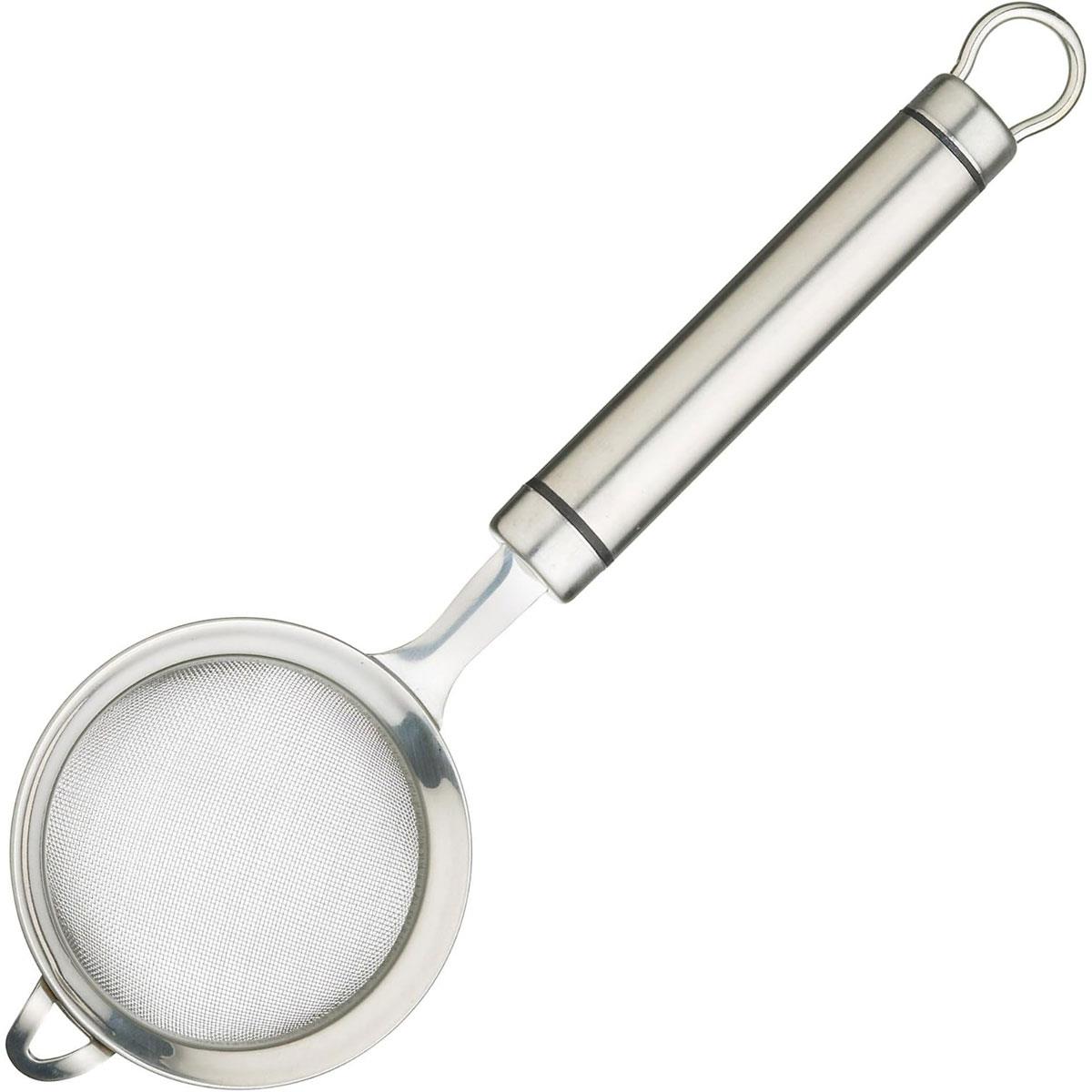 KitchenCraft Professional Stainless Steel Fine Mesh Sieve with Oval Handle 7cm Silver Tea Strainer
