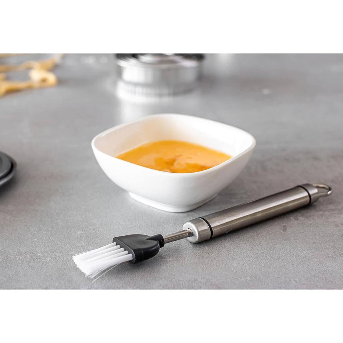 KitchenCraft Professional Nylon Pastry Brush Stainless Steel Handle 19.5cm Silver Dishwasher Safe - Image 5
