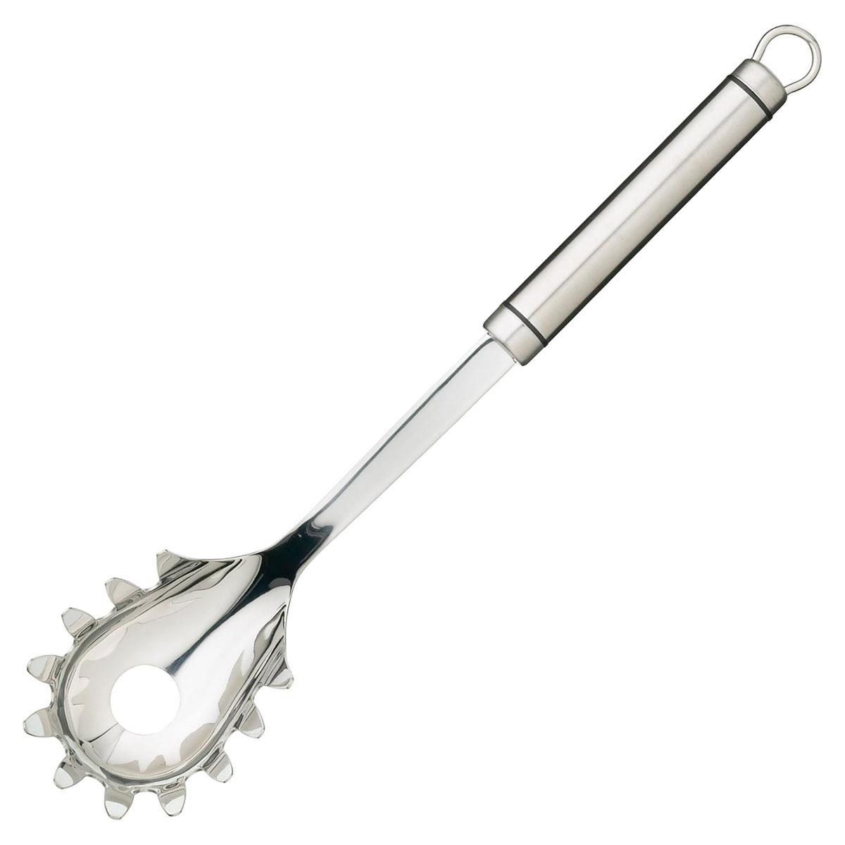 KitchenCraft Stainless Steel Spaghetti Server Professional Oval Handle 31cm Silver Dishwasher Safe