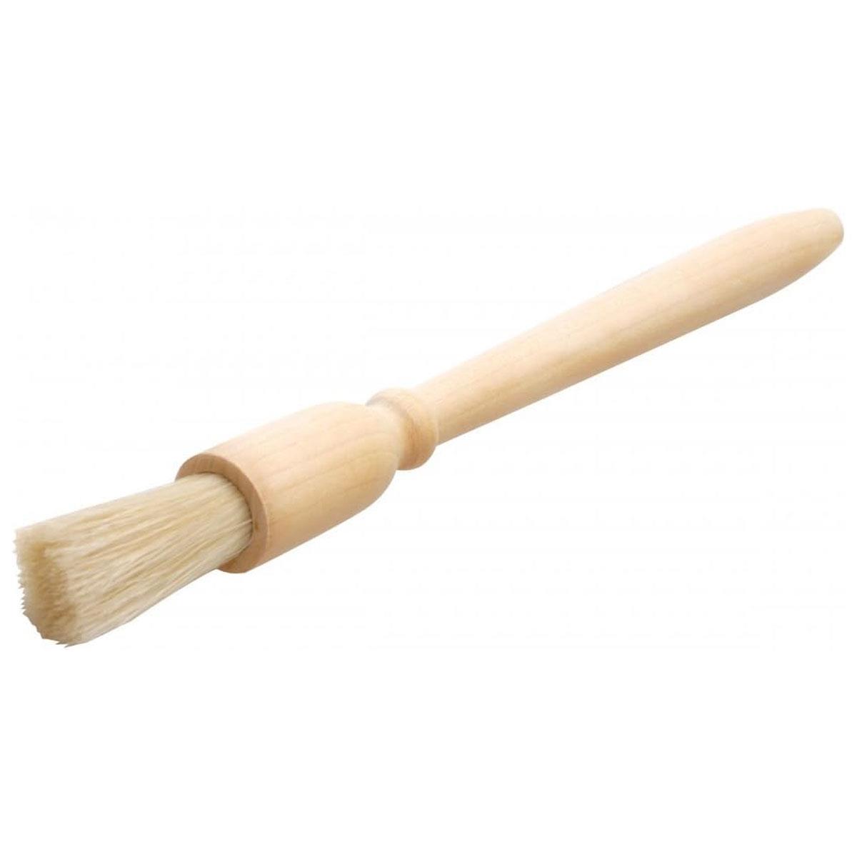 KitchenCraft Wood and Pure Bristle Pastry Brush 19cm Brown Wooden Handle
