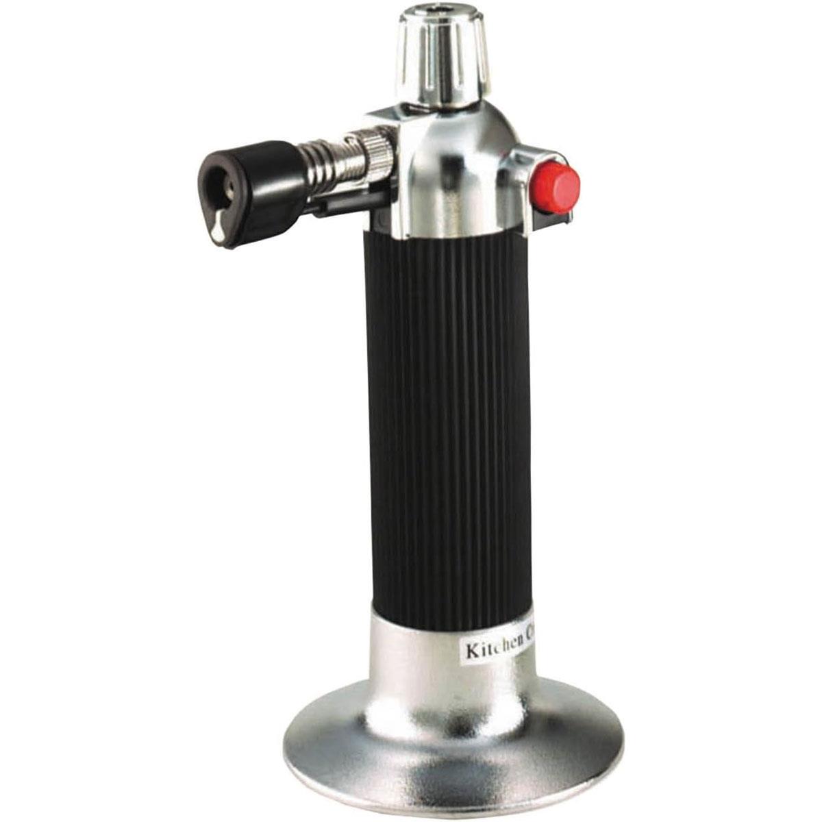 KitchenCraft Refillable Cook's Blow Torch Adjustable Flame Black & Silver 16.5 cm