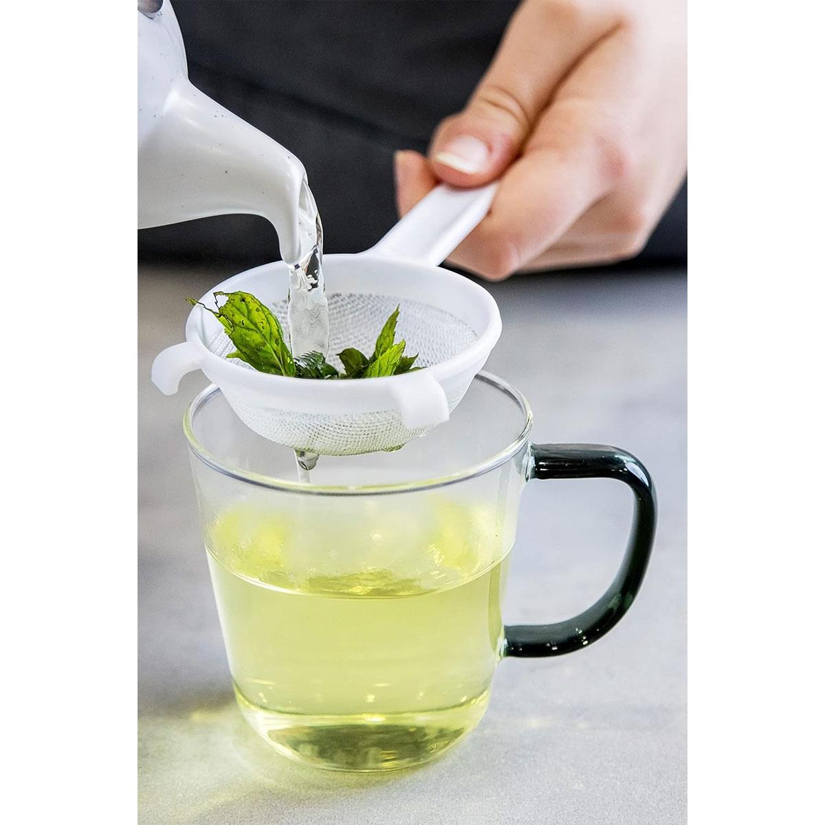 KitchenCraft Nylon Mesh Sieve Tea Strainer 7 cm Plastic Fine Mesh White - Image 5