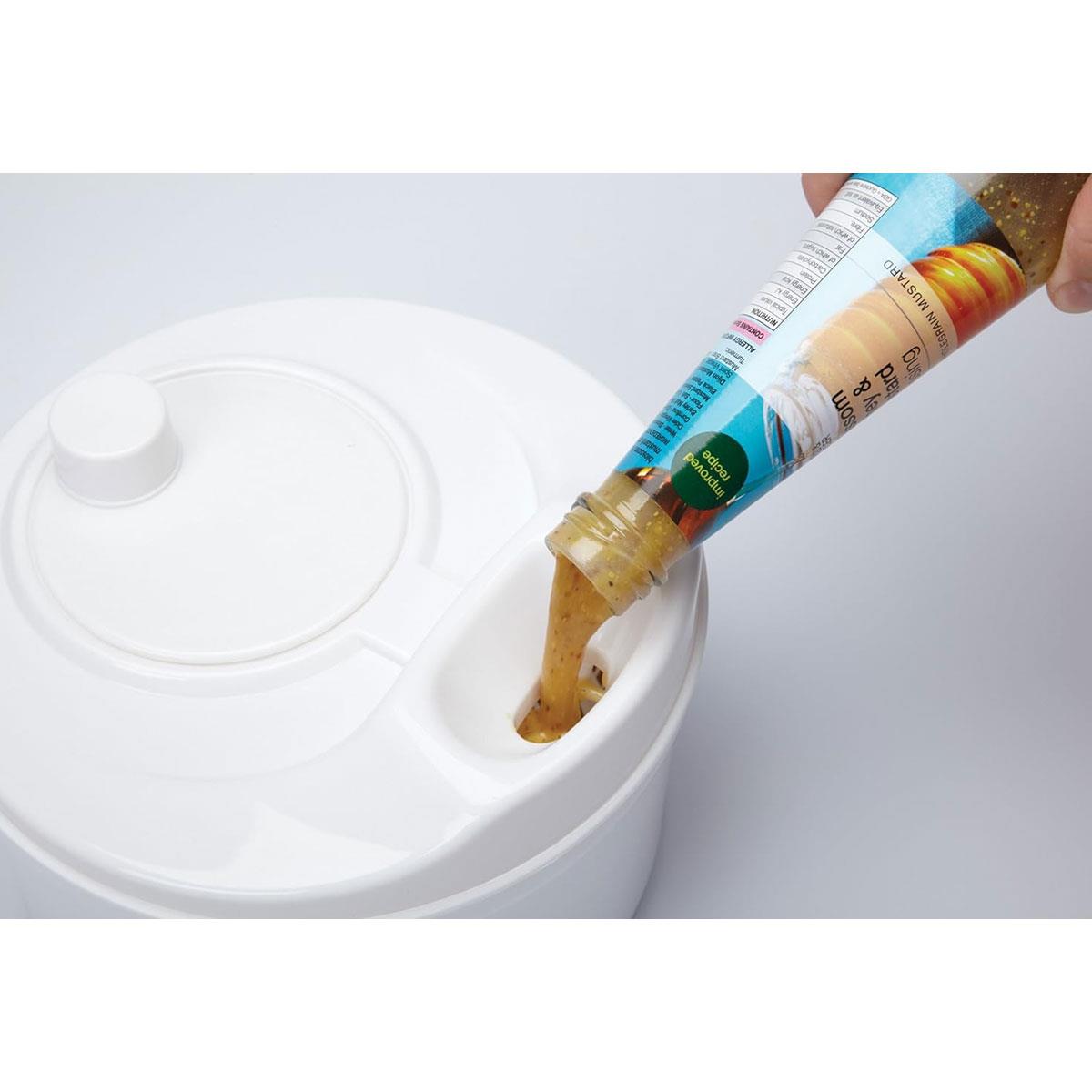 KitchenCraft Salad Spinner and Dresser Medium 22.5 cm BPA-Free Plastic White - Image 3