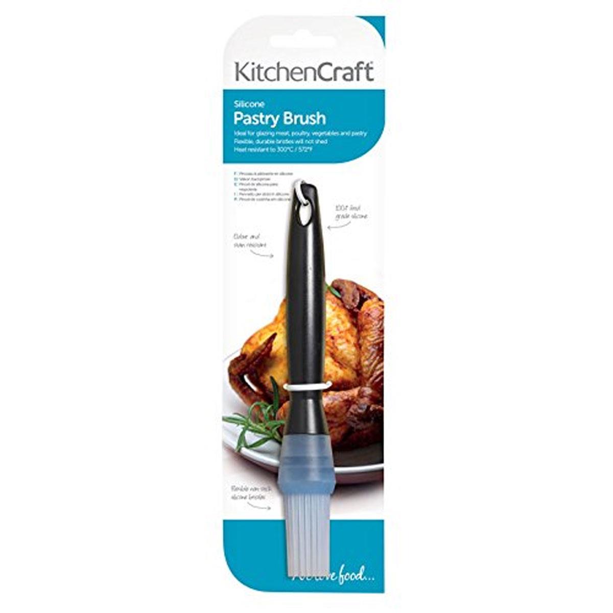 KitchenCraft Silicone Pastry & Basting Brush 17.5 cm Grey Heat Resistant to 300°C Dishwasher Safe - Image 2