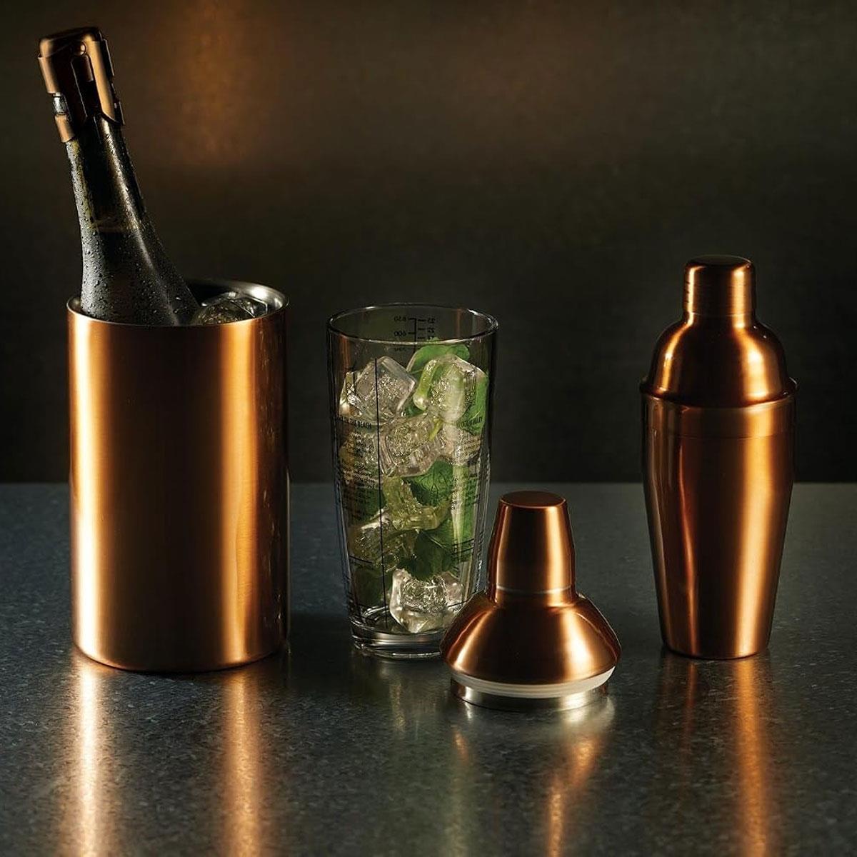 KitchenCraft BarCraft Champagne Stopper Luxe Lounge Copper Effect Stainless Steel Sparkling Wine Bottle Stopper - Image 2