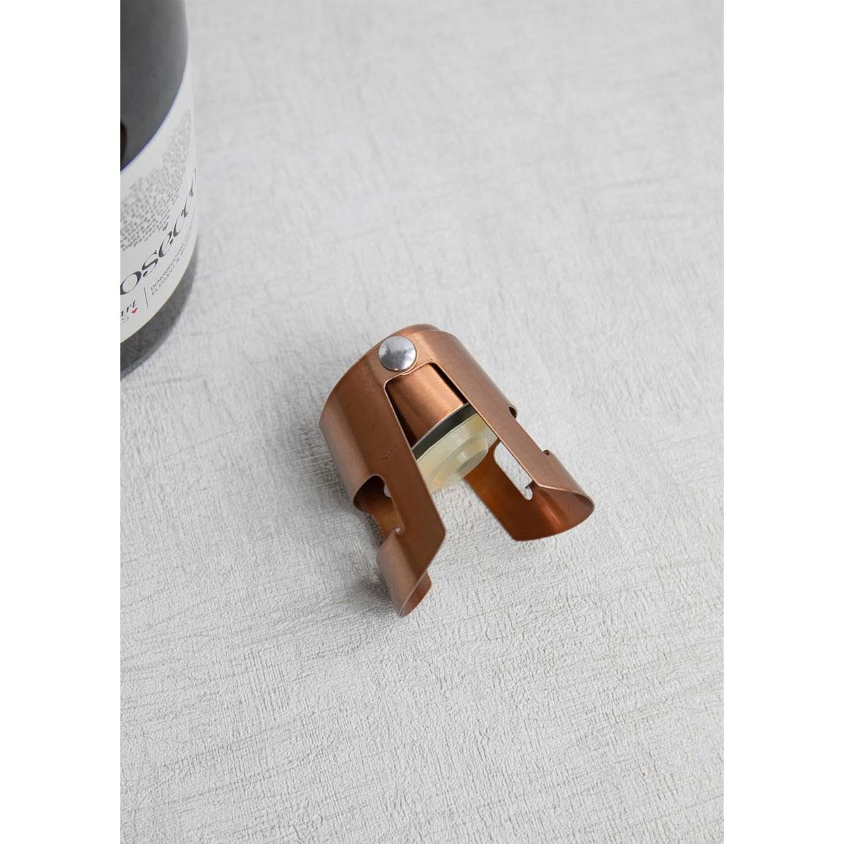 KitchenCraft BarCraft Champagne Stopper Luxe Lounge Copper Effect Stainless Steel Sparkling Wine Bottle Stopper - Image 3
