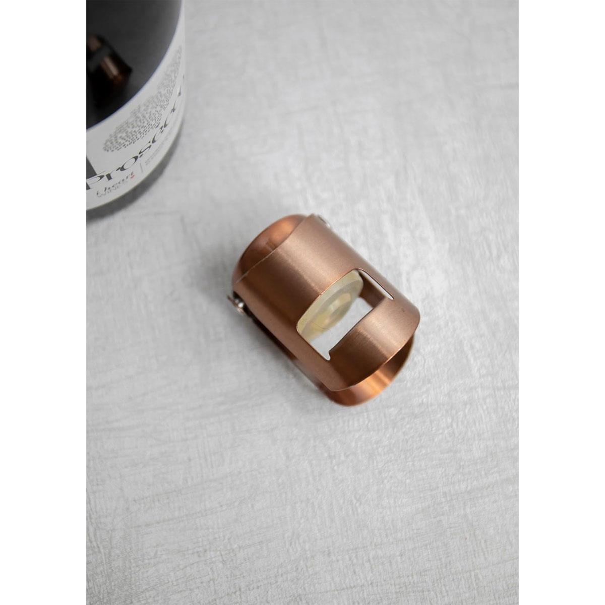 KitchenCraft BarCraft Champagne Stopper Luxe Lounge Copper Effect Stainless Steel Sparkling Wine Bottle Stopper - Image 4