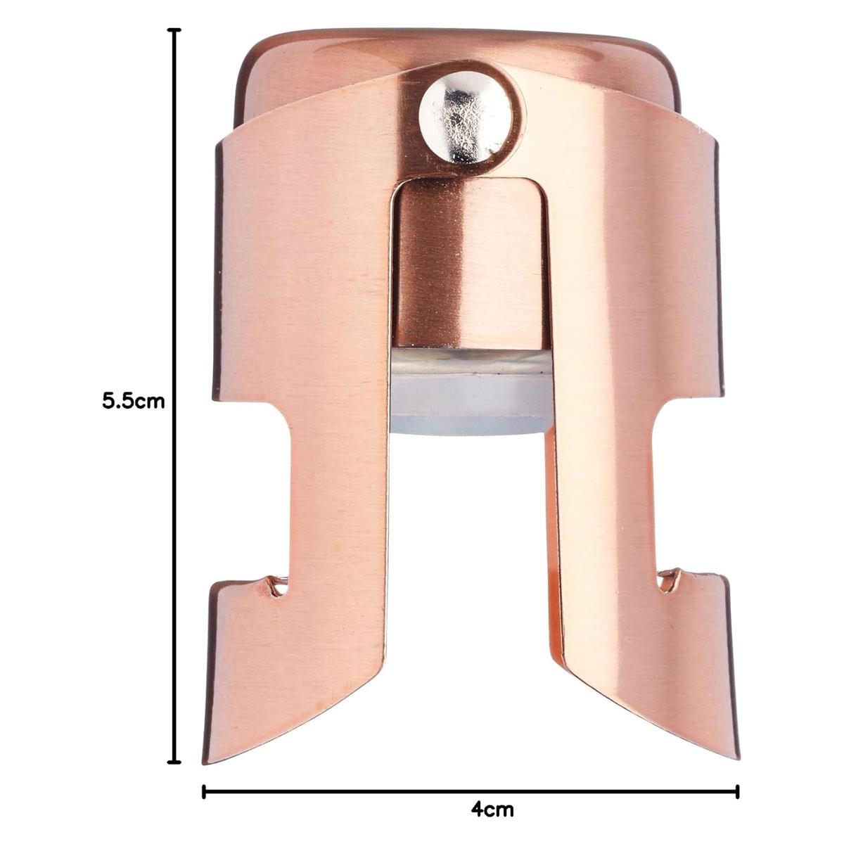 KitchenCraft BarCraft Champagne Stopper Luxe Lounge Copper Effect Stainless Steel Sparkling Wine Bottle Stopper - Image 9