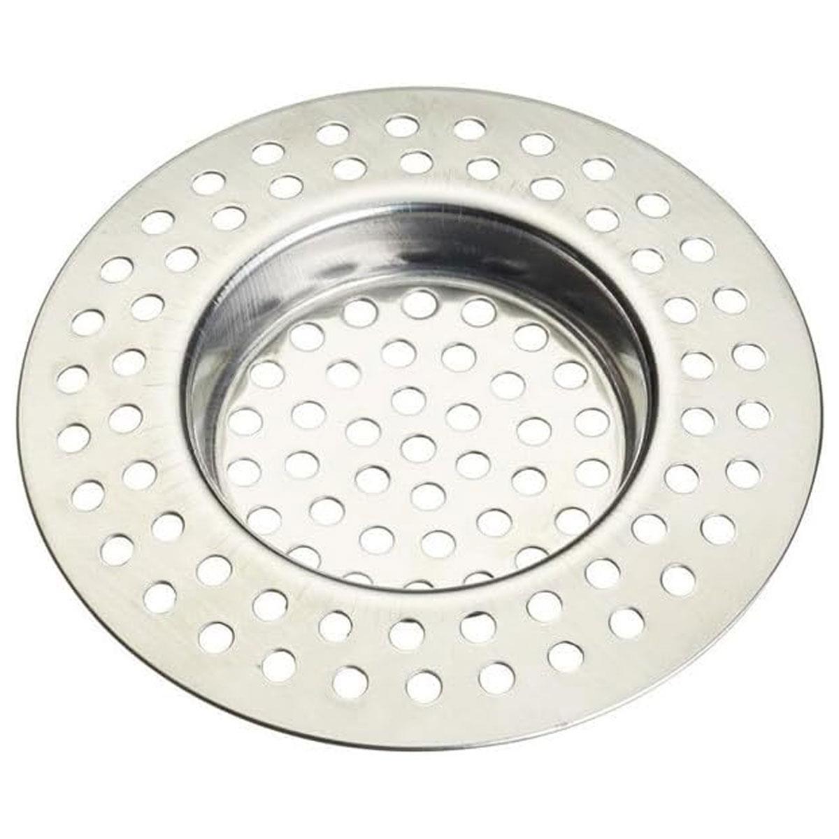 KitchenCraft Stainless Steel Sink Strainer Plug 7.5 cm (3") Brushed Silver Rust Resistant Dishwasher Safe
