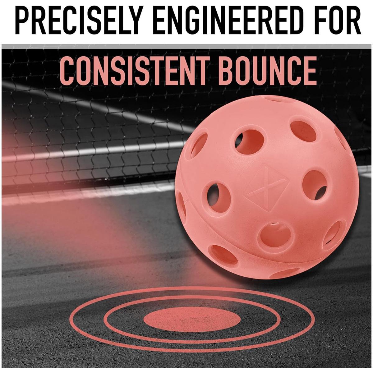 Franklin Sports X-26 Indoor Pickleballs EVA 74mm 26g with 26 Beveled Holes Orange 12 Pack - Image 3