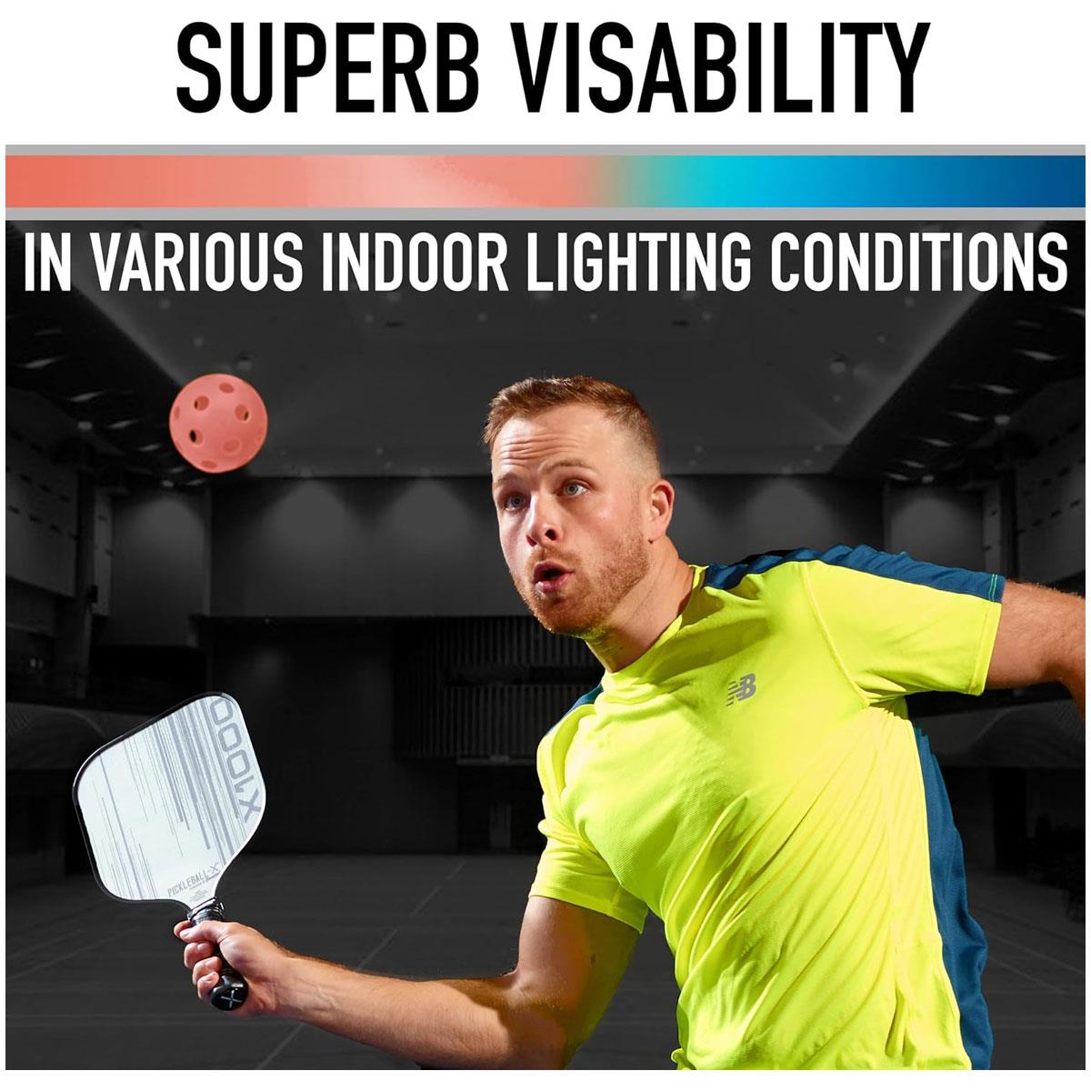 Franklin Sports X-26 Indoor Pickleballs EVA 74mm 26g with 26 Beveled Holes Orange 12 Pack - Image 6