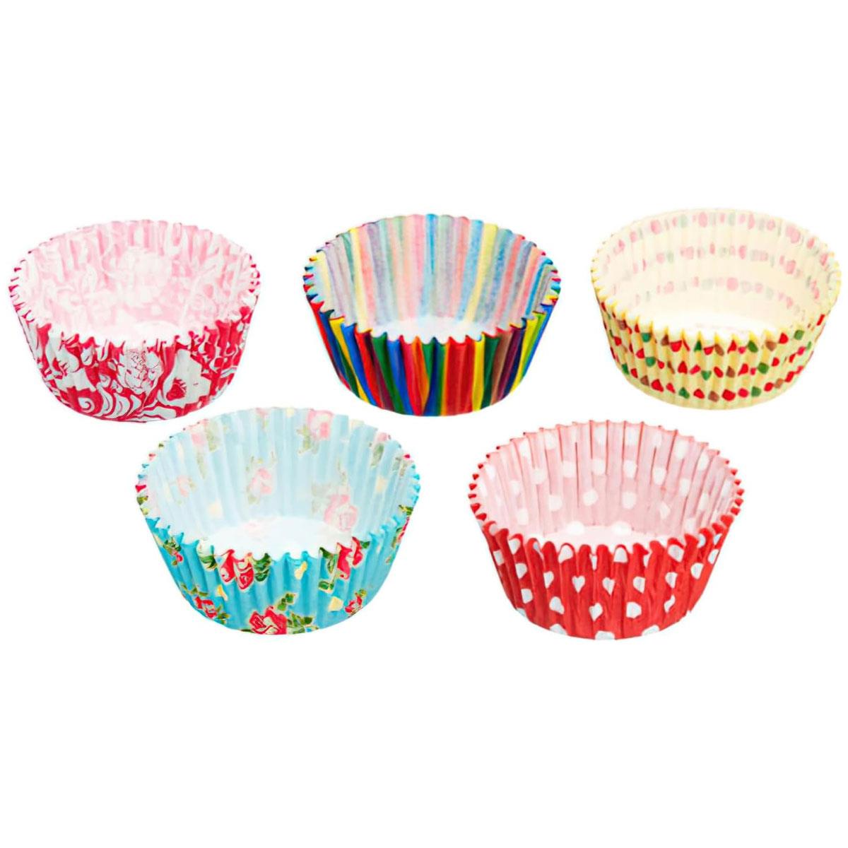 KitchenCraft Cupcake Cases Sweetly Does It Assorted Floral Striped & Polka Dot Paper Multicolour 7cm Pack of 250