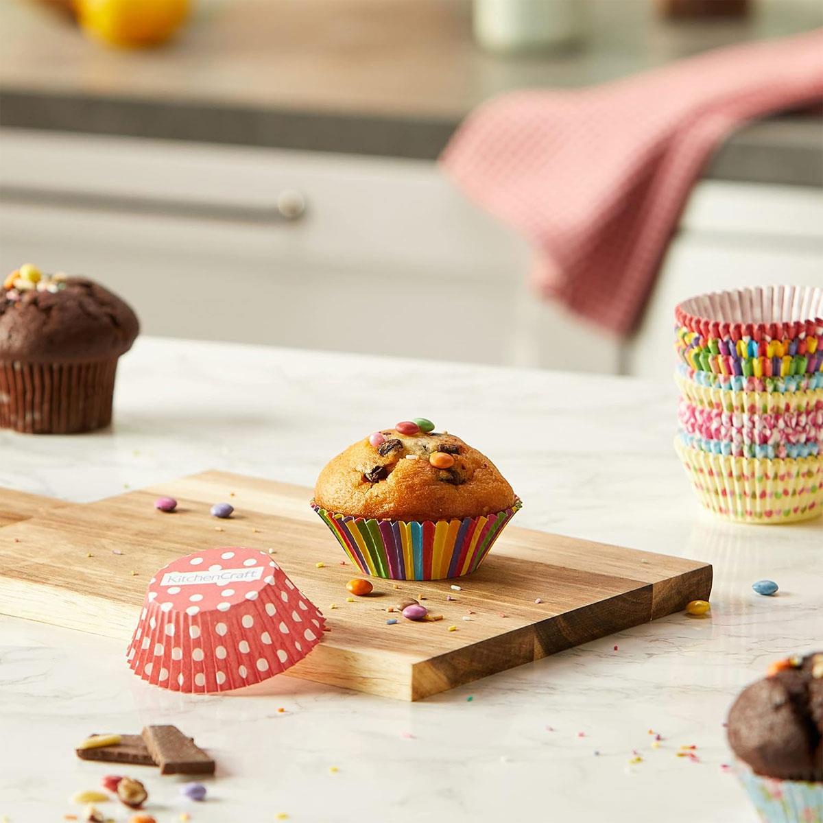 KitchenCraft Cupcake Cases Sweetly Does It Assorted Floral Striped & Polka Dot Paper Multicolour 7cm Pack of 250 - Image 4