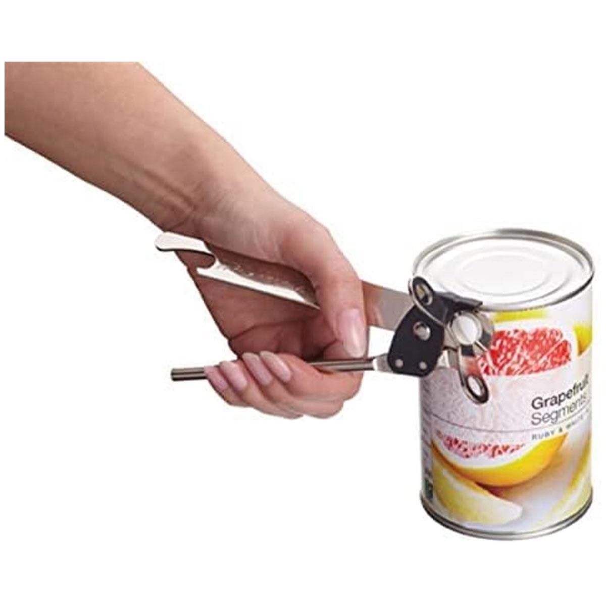 KitchenCraft Butterfly Can Opener Manual Tin Opener Stainless Steel Hardened Steel Blade Silver 17.5cm - Image 6