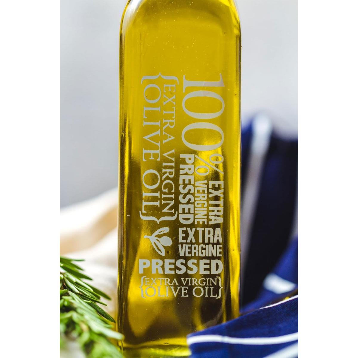 KitchenCraft Glass Olive Oil & Vinegar Dispenser Bottle World of Flavours 270ml Clear - Image 5