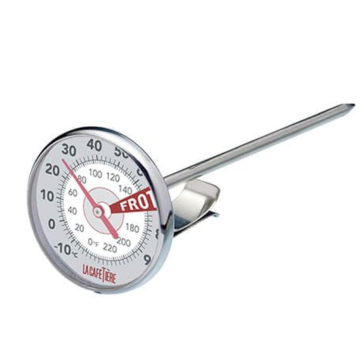 La Cafetière Milk Thermometer Stainless Steel Analog -10°C to 90°C Silver with Clip