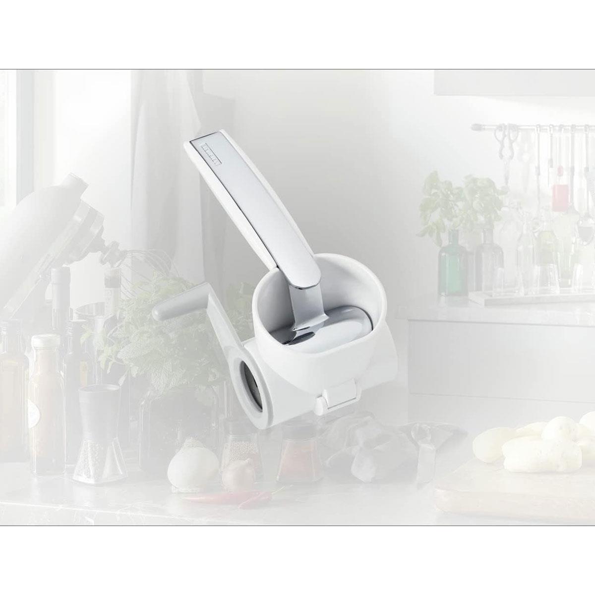 Leifheit Cheese Mill ComfortLine Parmesan Grater Stainless Steel & Plastic White Left & Right Handed - Image 2