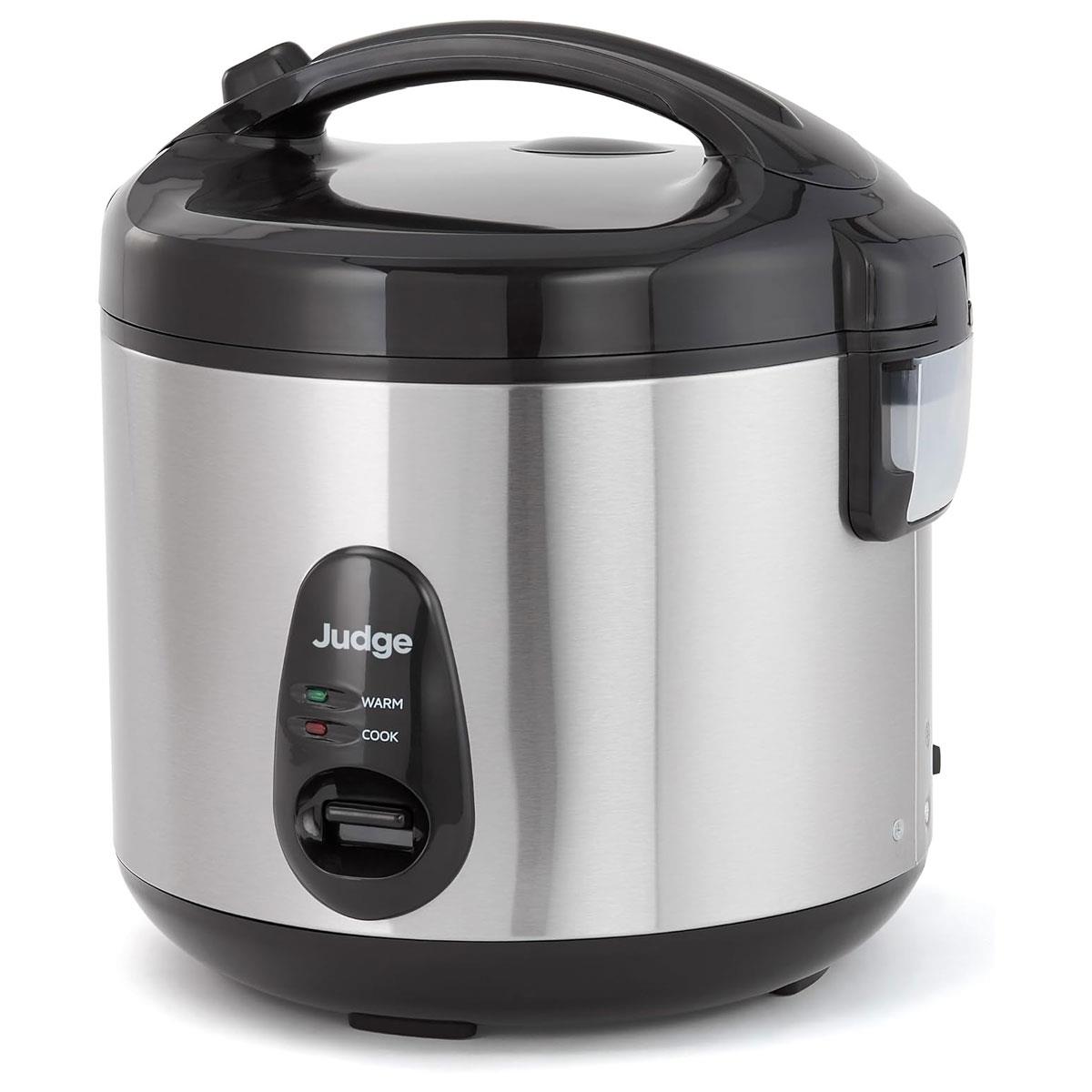 Judge Rice Cooker 1.8L 700W Stainless Steel Silver Non-Stick with Keep Warm Function & Steamer Basket