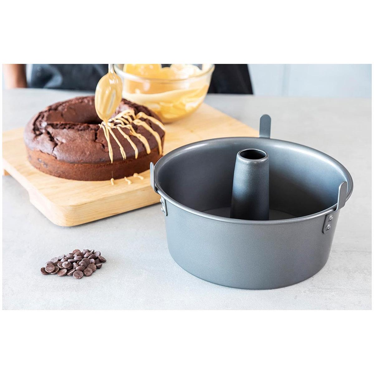 Chicago Metallic Professional Angel Food Cake Tin 25cm Carbon Steel Non-Stick Loose Base Grey - Image 2