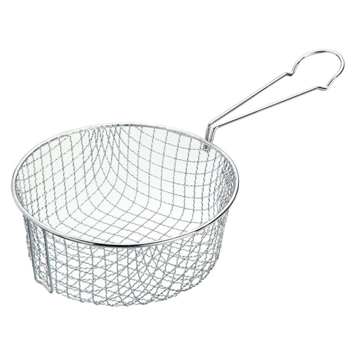 KitchenCraft Deep Fryer Basket 18.5cm Wire Mesh Metal Chip Pan Basket Silver for 20cm Pans