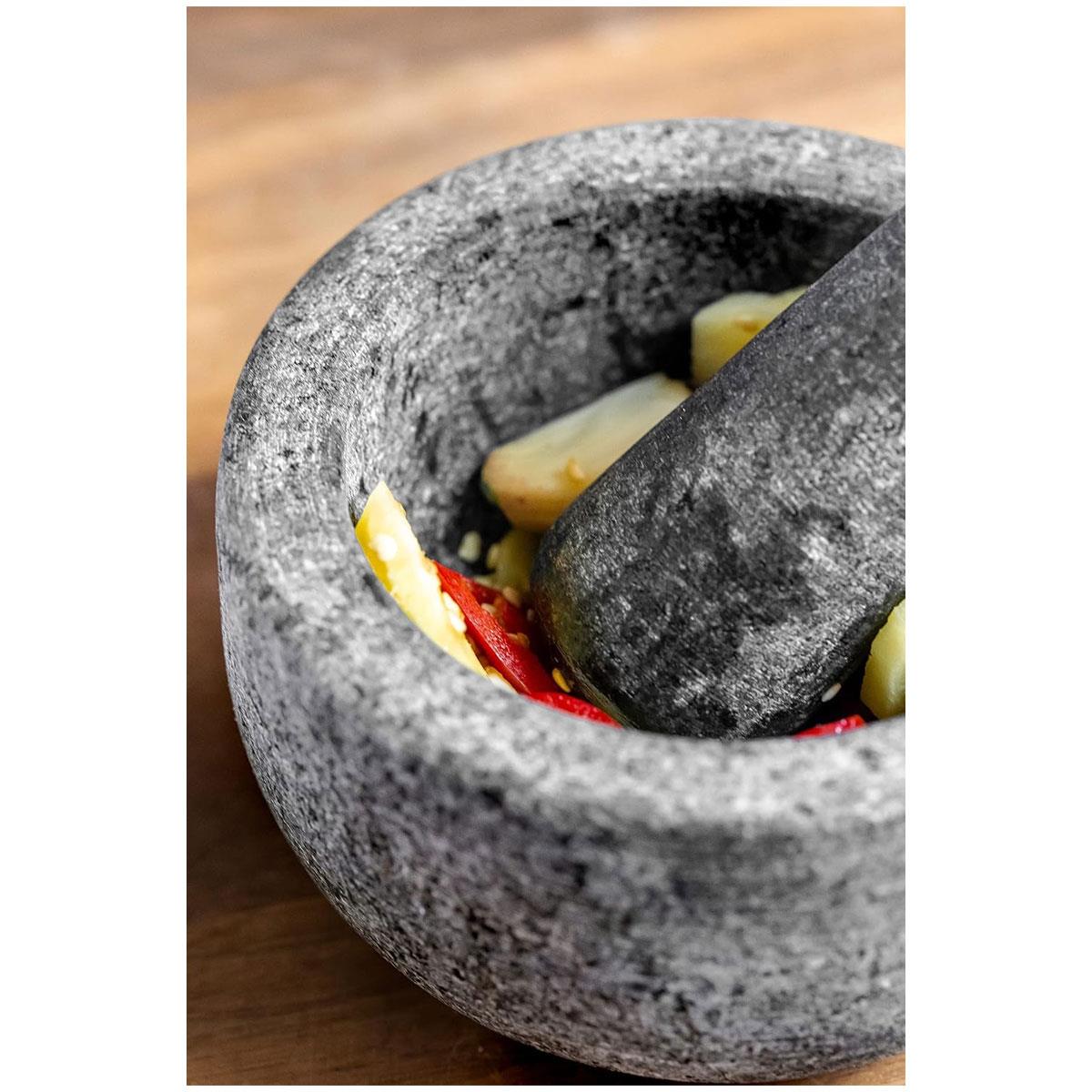 MasterClass Granite Pestle and Mortar Set 12cm Non-Porous Polished Grey for Herbs Spices Garlic and Seasonings - Image 4