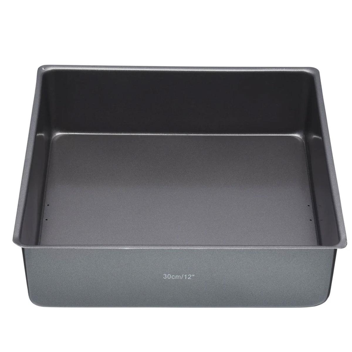MasterClass Deep Square Cake Tin 30cm 12 Inch Carbon Steel Non-Stick Loose Base Grey 8cm - Image 5