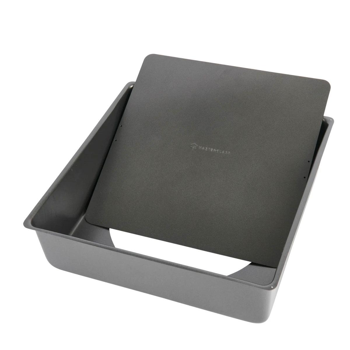 MasterClass Deep Square Cake Tin 30cm 12 Inch Carbon Steel Non-Stick Loose Base Grey 8cm - Image 6