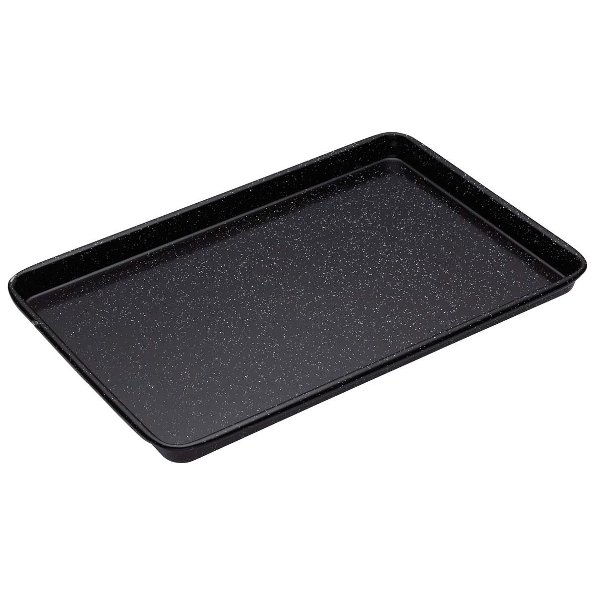 MasterClass Large Baking Tray 39x27cm 1mm Steel Vitreous Enamel Scratch Resistant Induction Safe Black