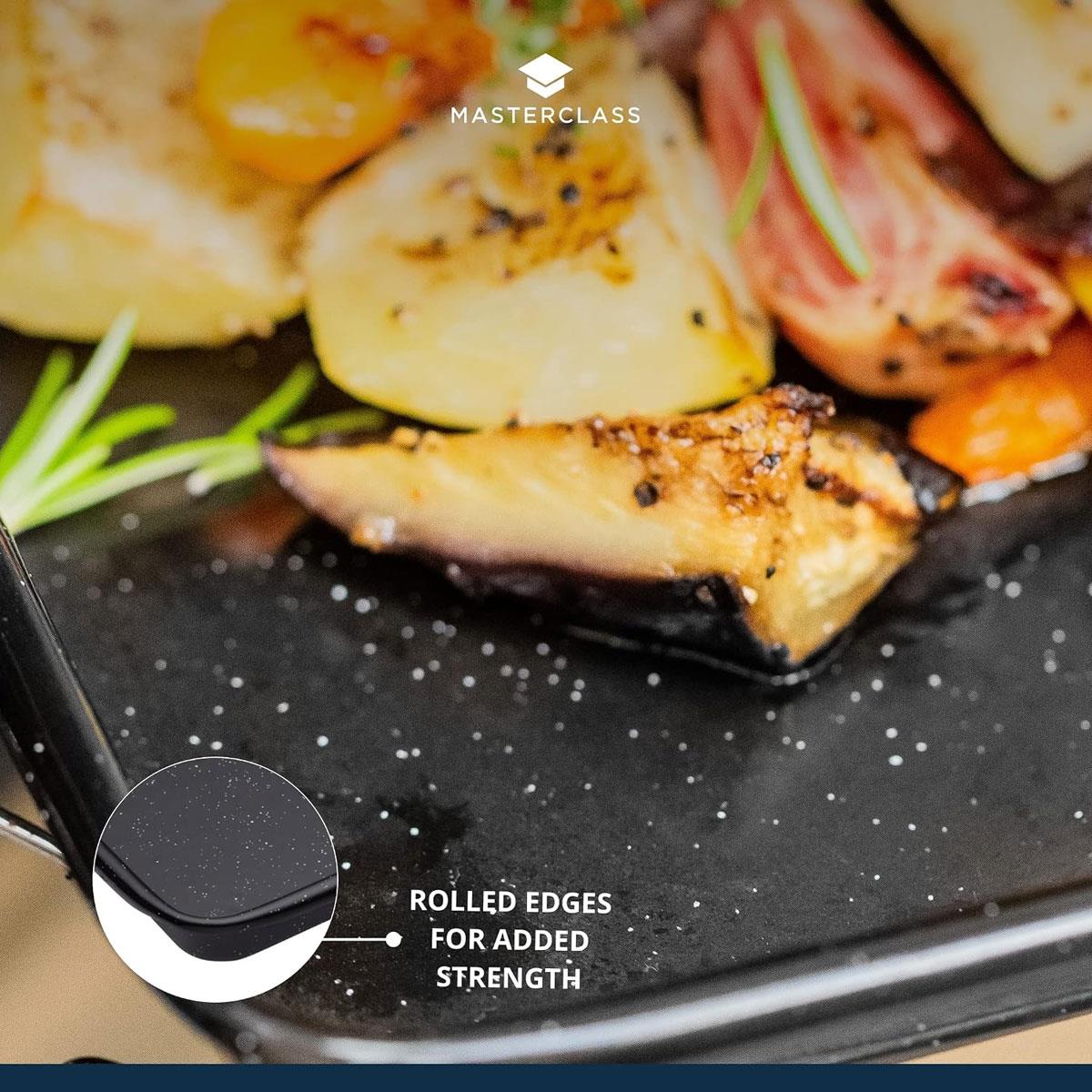 MasterClass Large Baking Tray 39x27cm 1mm Steel Vitreous Enamel Scratch Resistant Induction Safe Black - Image 6