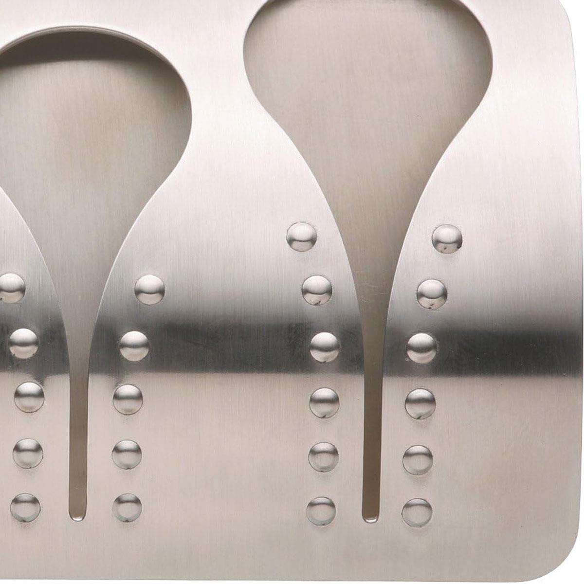 MasterClass Stainless Steel Triple Tea Towel Holder Brushed Silver Adhesive Mount - Image 3