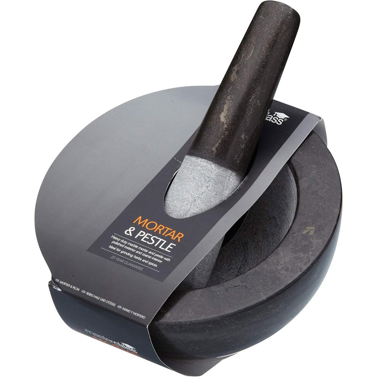 MasterClass Granite Mortar and Pestle Set Quarry Large 20 x 12 cm Black/Grey - Image 2