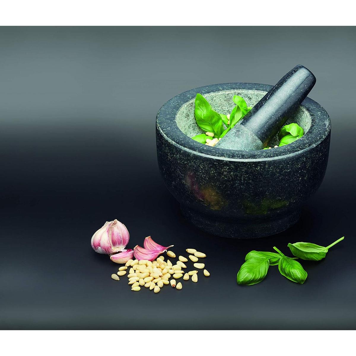 MasterClass Granite Mortar and Pestle Set Quarry Large 20 x 12 cm Black/Grey - Image 3