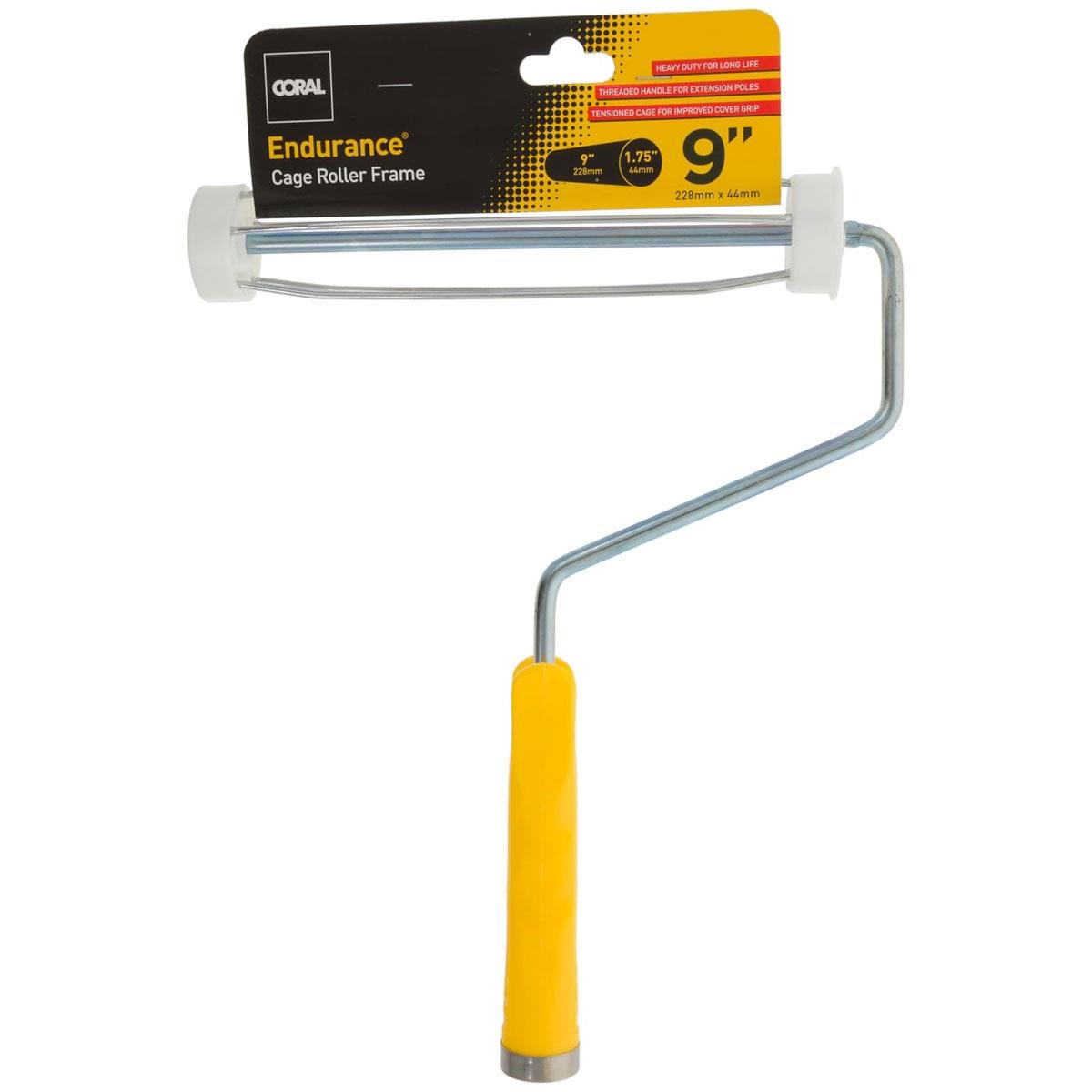 Coral Endurance Paint Roller Frame 9" x 1.75" Heavy Duty 5-Wire Cage 8mm Shank Screw Fit Handle Professional - Image 5