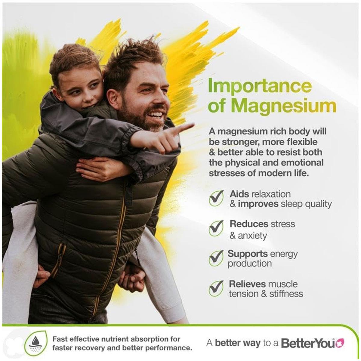 BetterYou Magnesium Max 3 in 1 Powder 135g Lemon & Lime 375mg Magnesium Glycinate Citrate & Malate Vegan - Image 3