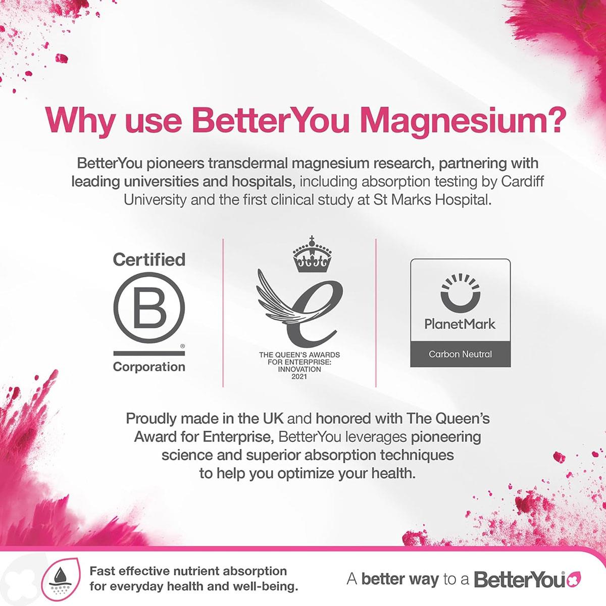 BetterYou Magnesium Sleep Lotion 180ml Lavender & Chamomile Magnesium Chloride Body Moisturiser Vegan - Image 6