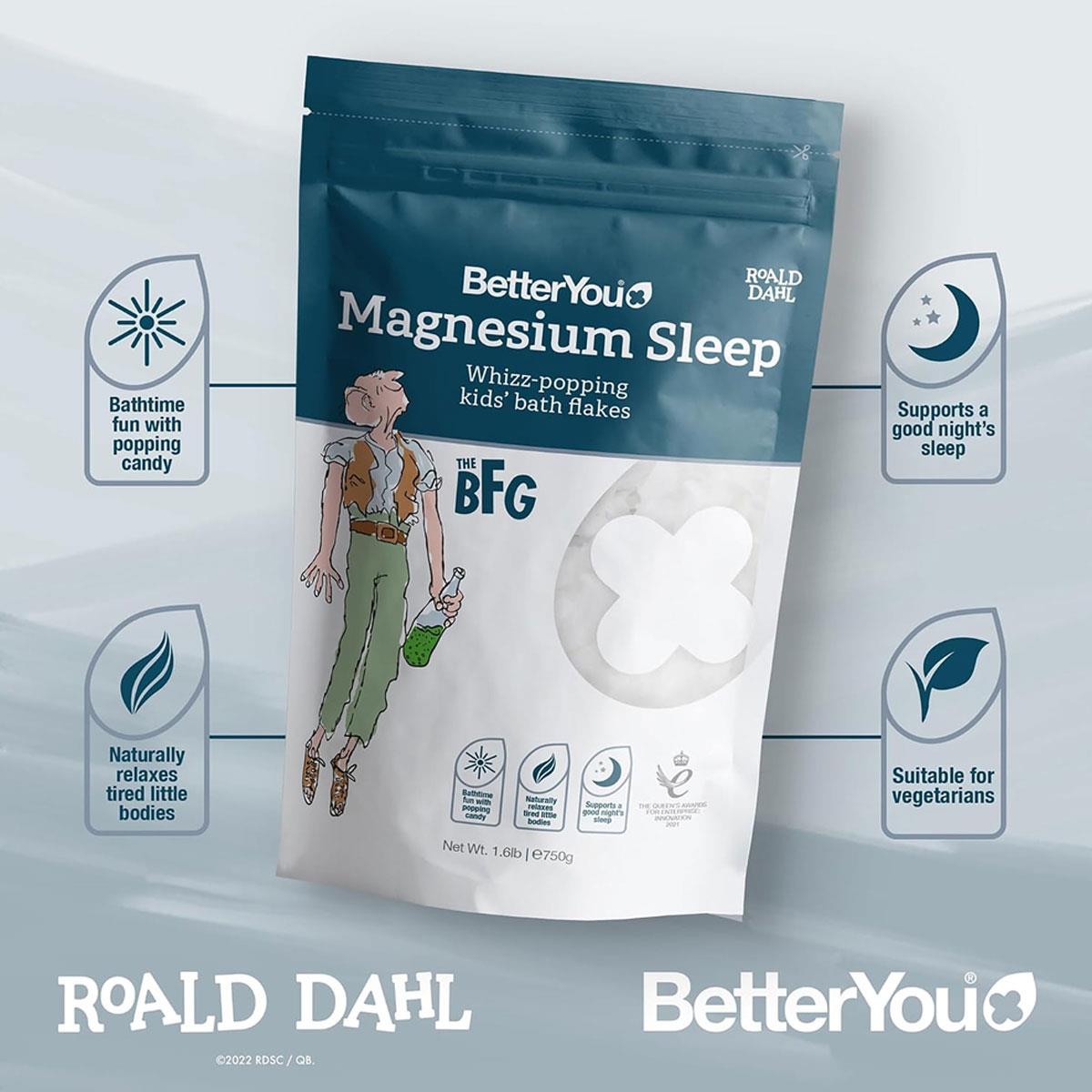 BetterYou Kids' Magnesium Sleep Bath Flakes 750g Zechstein Magnesium Chloride Lavender & Popping Candy Sensitive Skin - Image 3