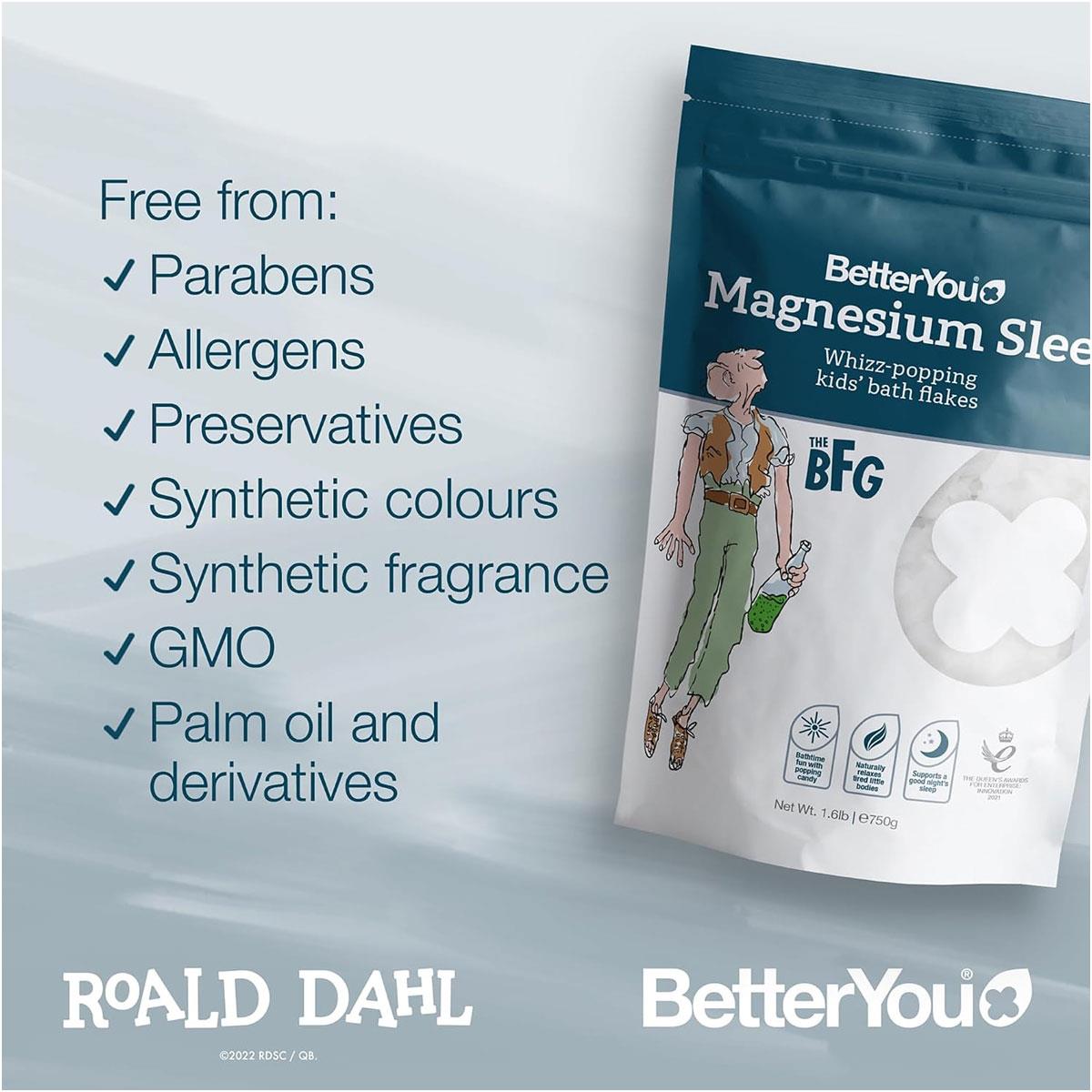 BetterYou Kids' Magnesium Sleep Bath Flakes 750g Zechstein Magnesium Chloride Lavender & Popping Candy Sensitive Skin - Image 7
