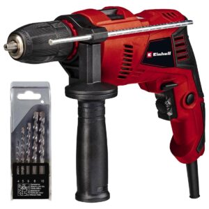 Einhell TE-ID 500 E Hammer Drill 550W 13mm Chuck 3000rpm 3 in 1 Drilling Impact & Screwdriving 5 Stone Bits