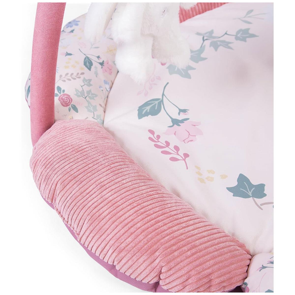 Red Kite Baby Play Gym Rose & Ivy Padded Play Mat with Hanging Toys Textured Fabric Pink - Image 4